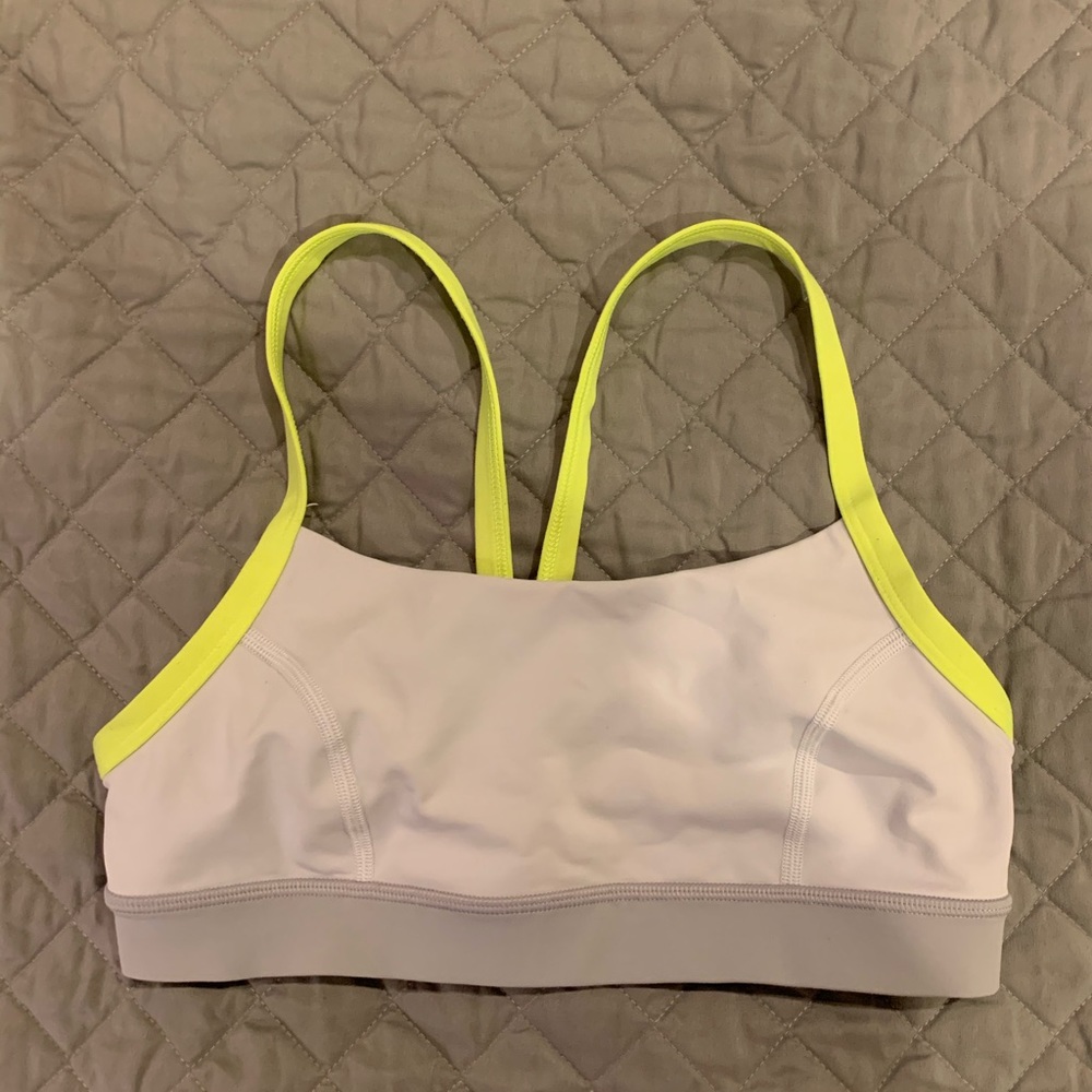 Lululemon Grey & Lime Colorblock Sports Bra